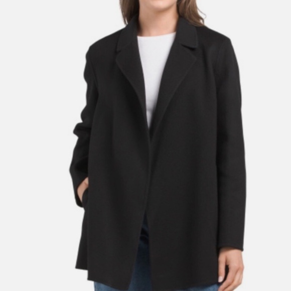 Theory Sileena New Divide Black Wool/Cashmere Blend Coat Size Small - Picture 10 of 12